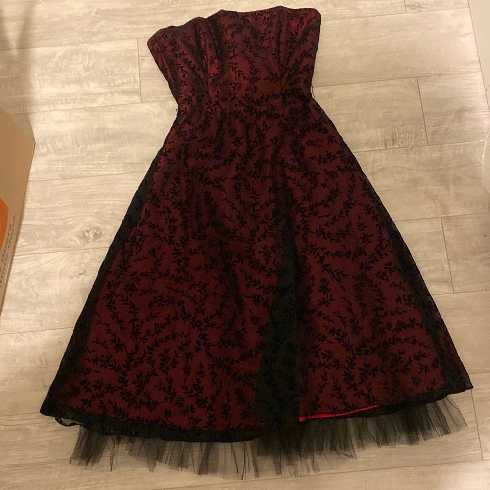 Vintage Dark red mesh dress for prom/formals/parties.